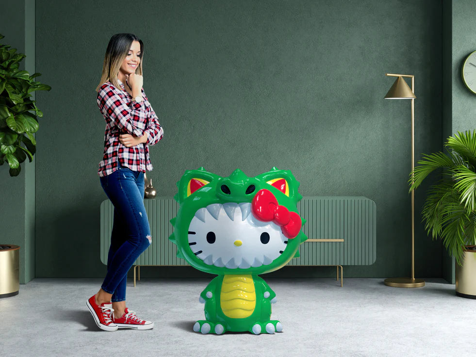 Hello Kitty - Green Kaiju 36In Fiberglass Figure