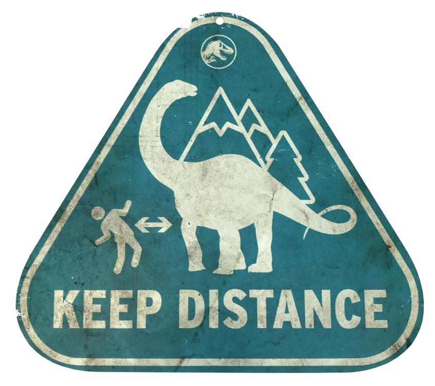 Jurassic World Metal Warning Signs Scaled Prop Replica