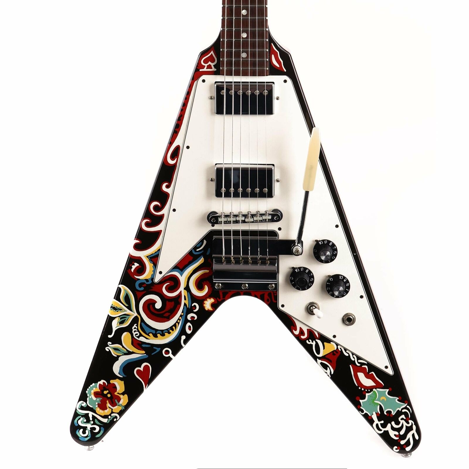 Jimi Hendrix Gibson Psychedelic Flying V Mini Guitar Replica Collectible